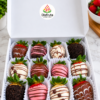 Caja de 12 fresas cubiertas de chocolate gourmet