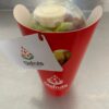 Empaque rojo elegante para ensalada de frutas vaso de 12 oz Empaque rojo elegante para ensalada de frutas vaso de 12 oz