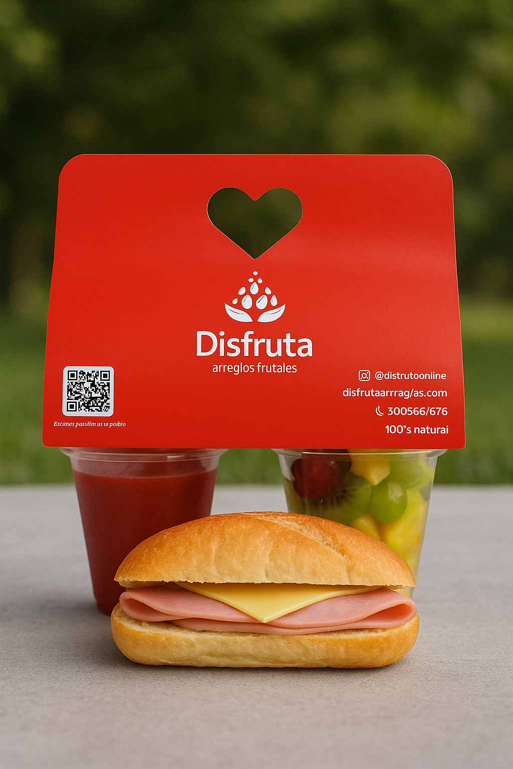 Caja regalo Disfruta con merienda Caja roja de regalo con merienda Disfruta