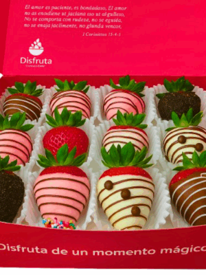 Cajas de frutas frescas cubiertas de chocolate | Disfruta Arreglos Frutales