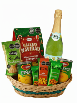 Ancheta navideña con productos gourmet y frutas | Disfruta Arreglos Frutales