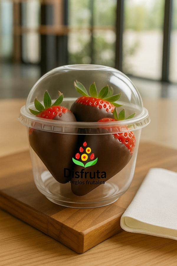 Copa de 3 fresas cubiertas de Chocolate Disfruta
