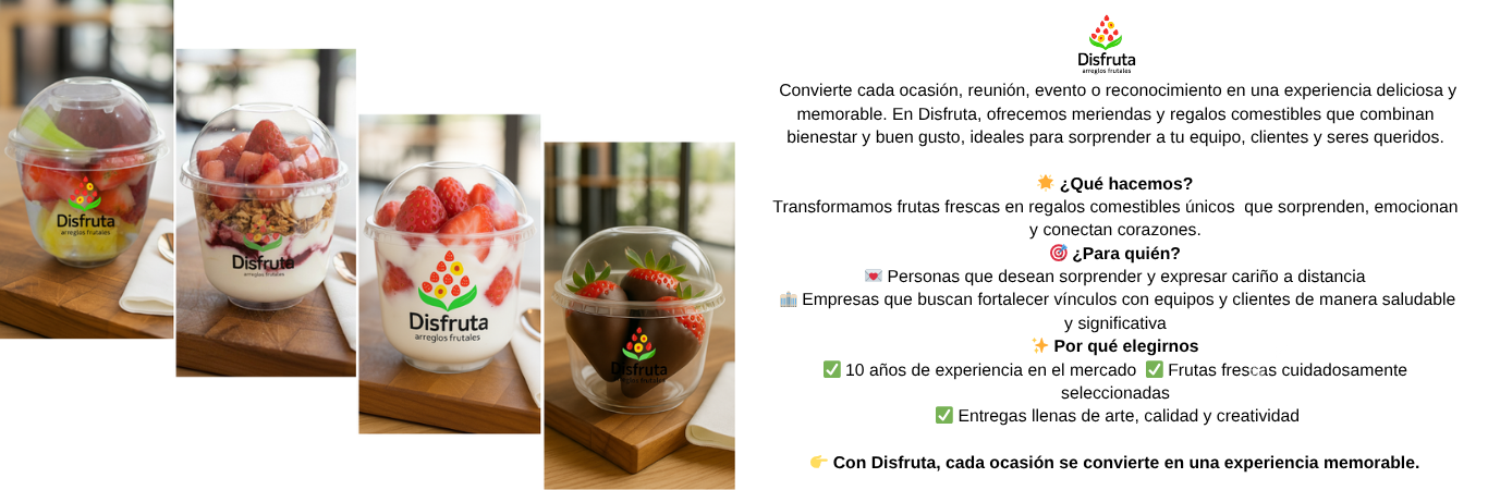 Snack saludables empresariales marca Disfruta